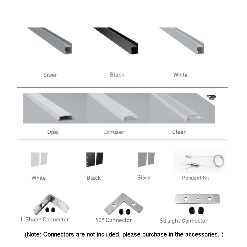 Ceiling LED Channel Aluminum Profile For 46mm LED Light Strip Ceiling LED Channel Aluminum Profile For 46mm LED Light Strip